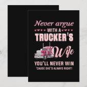 Je zult nooit winnen met een trucker vrouw. kaart (Voorkant / Achterkant)