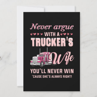 Je zult nooit winnen met een trucker vrouw. kaart