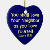 Je zult van je buurman houden keramisch ornament (Rechts)