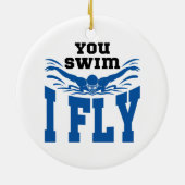 Je zwemt vlinder die ik vlieg keramisch ornament (Achterkant)