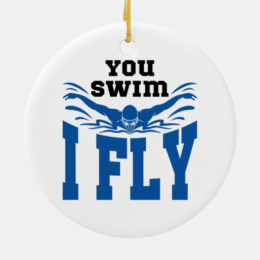 Je zwemt vlinder die ik vlieg keramisch ornament (Achterkant)