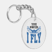 Je zwemt vlinder die ik vlieg sleutelhanger (Voorkant Links)