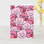 Je zwijnen en kussen sturen kaart (Gele Bloem)