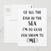 Je zwom tegen me in - briefkaart voor zwart-wit ci (Voorkant / Achterkant)