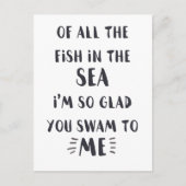 Je zwom tegen me in - briefkaart voor zwart-wit ci (Voorkant)