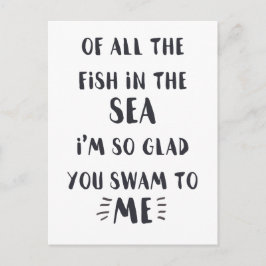 Je zwom tegen me in - briefkaart voor zwart-wit ci