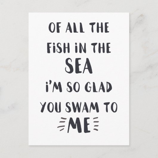 Je zwom tegen me in - briefkaart voor zwart-wit ci (Voorkant)