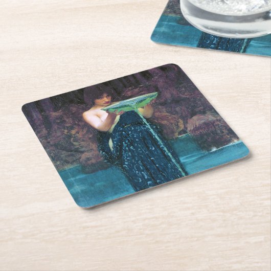 Jealous Circe, John William Waterhouse Kartonnen Onderzetters (Schuin)