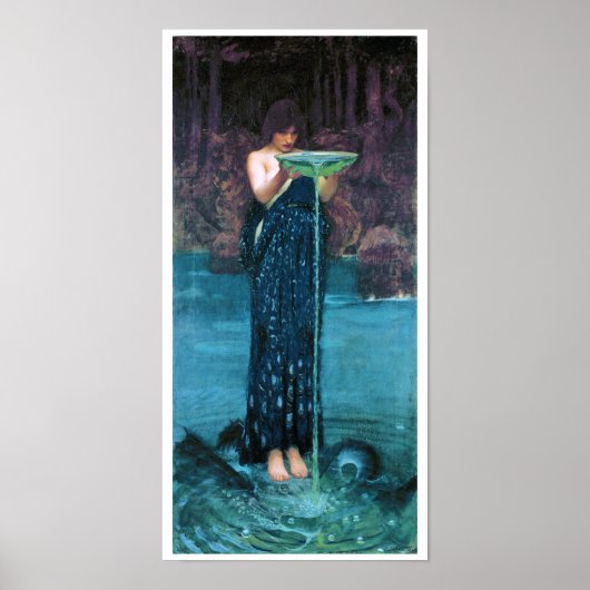 Jealous Circe, John William Waterhouse Poster (Voorkant)