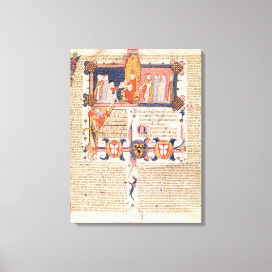 Jean Andre presenteert zijn werk aan Pope Clement Canvas Afdruk (Voorkant)