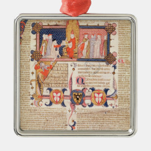 Jean Andre presenteert zijn werk aan Pope Clement Metalen Ornament