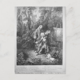 Jean Antoine Watteau en vriend Monsieur Briefkaart
