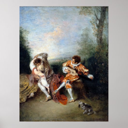 Jean-Antoine Watteau La Surprise Poster (Voorkant)