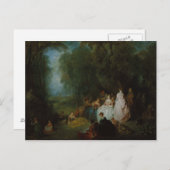 Jean-Antoine Watteau - Pastoral Gathering Briefkaart (Voorkant / Achterkant)