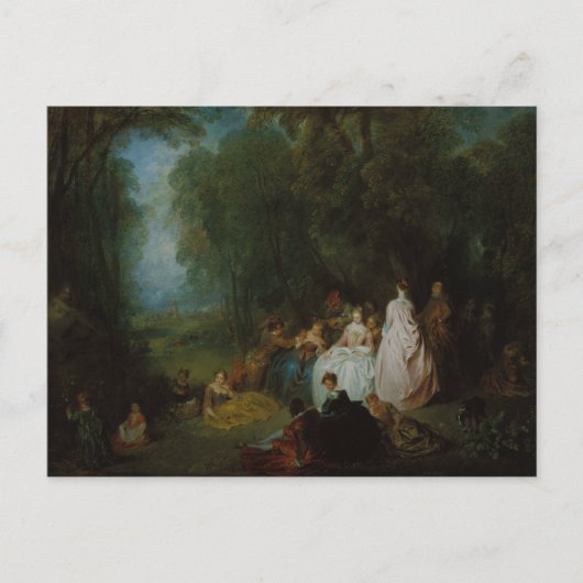 Jean-Antoine Watteau - Pastoral Gathering Briefkaart (Voorkant)