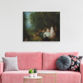Jean-Antoine Watteau - Pastoral Gathering Canvas Afdruk (Insitu (Woonkamer))
