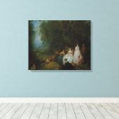 Jean-Antoine Watteau - Pastoral Gathering Canvas Afdruk (Insitu (Houten vloer))