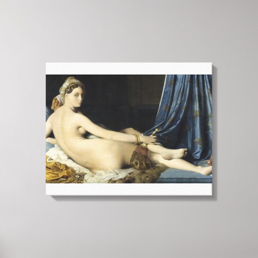 Jean-Auguste-Dominique Ingres-La Grande Odalisque Canvas Afdruk (Voorkant)