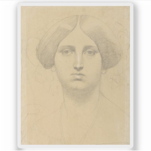 Jean-Auguste-Dominique Ingres - Madame Moitessier Sticker (Voorkant)
