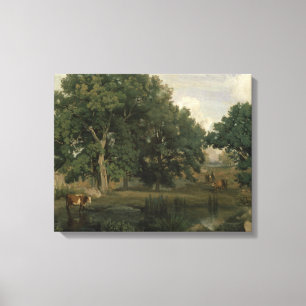 Jean-Baptiste-Camille Corot - Forest Canvas Afdruk