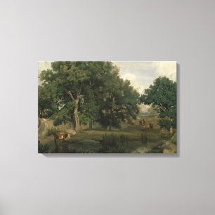 Jean-Baptiste-Camille Corot - Forest Canvas Afdruk