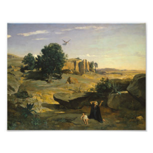 Jean-Baptiste-Camille Corot - Hagar Foto Afdruk