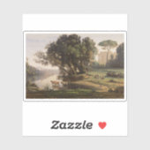 Jean-Baptiste-Camille Corot - Italiaans landschap Sticker (Vel)