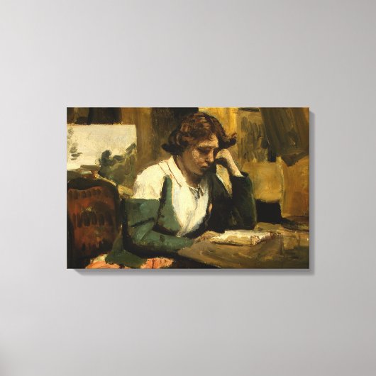 Jean-Baptiste-Camille Corot - Jongerenlezing Canvas Afdruk (Voorkant)