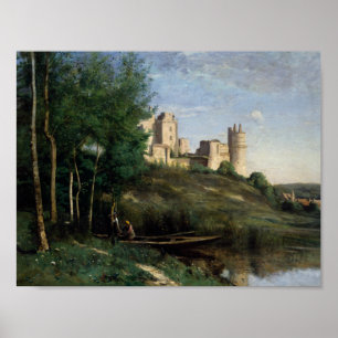 Jean-Baptiste-Camille Corot - Ruïnes van Chateau Poster