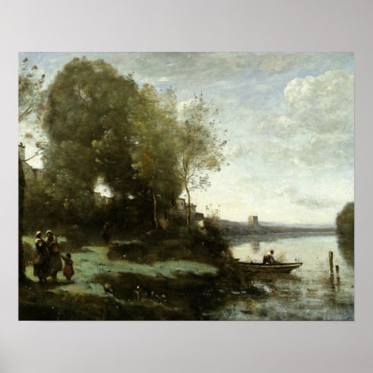 Jean-Baptiste-Camille Corot - Verre rivier Poster (Voorkant)