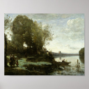 Jean-Baptiste-Camille Corot - Verre rivier Poster