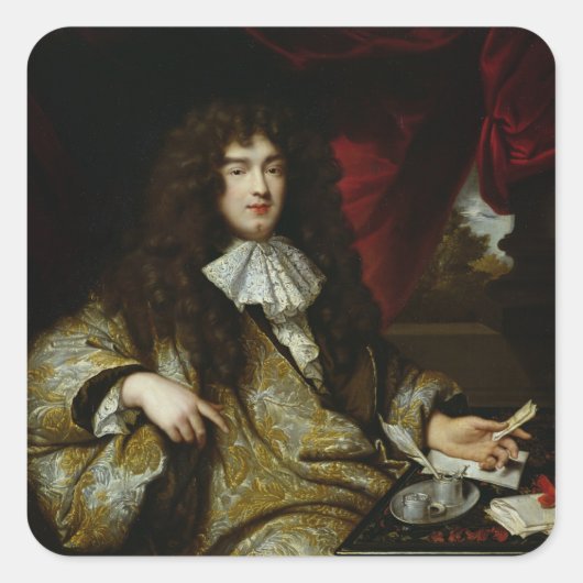 Jean-Baptiste Colbert Marquis de Seignelay Vierkante Sticker (Voorkant)