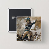 Jean Baptiste Kleber Vierkante Button 5,1 Cm (Voorkant /achterkant)