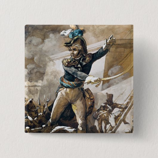 Jean Baptiste Kleber Vierkante Button 5,1 Cm (Voorkant)