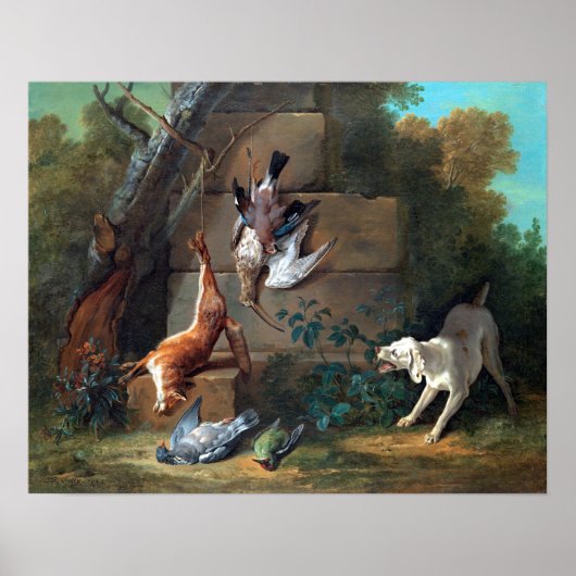 Jean-Baptiste Oudry Dog Guarding Dead Game Poster (Voorkant)