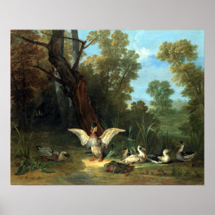 Jean-Baptiste Oudry Ducks die op Sunshine rusten Poster