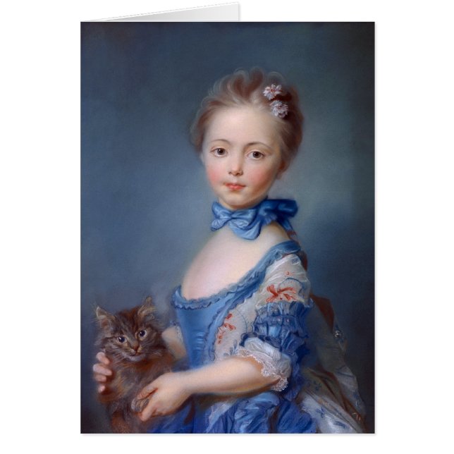 Jean-Baptiste Perronneau: Meisje met Kitten (Voorkant)