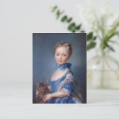 Jean-Baptiste Perronneau: Meisje met Kitten Briefkaart (Staand voorkant)