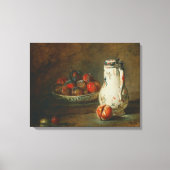 Jean-Baptiste Simeon Chardin - Een kom pruimen Canvas Afdruk (Voorkant)