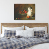 Jean-Baptiste Simeon Chardin - Een kom pruimen Canvas Afdruk (Insitu (Slaapkamer))