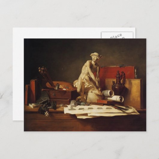 Jean-Baptiste-Simeon Chardin-The Attributes of Art Briefkaart (Voorkant / Achterkant)