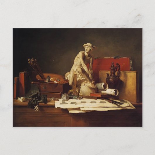 Jean-Baptiste-Simeon Chardin-The Attributes of Art Briefkaart (Voorkant)