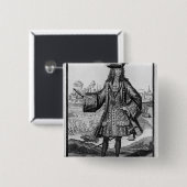 Jean Bernard Desjean Baron de Pointis Vierkante Button 5,1 Cm (Voorkant /achterkant)