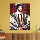 Jean Clouet - Francois I, koning van Frankrijk Canvas Afdruk (Insitu (Woonkamer))