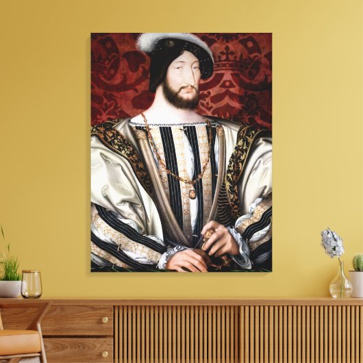 Jean Clouet - Francois I, koning van Frankrijk Canvas Afdruk (Insitu (Woonkamer))