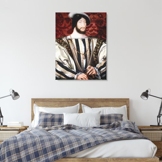 Jean Clouet - Francois I, koning van Frankrijk Canvas Afdruk (Insitu (Slaapkamer))