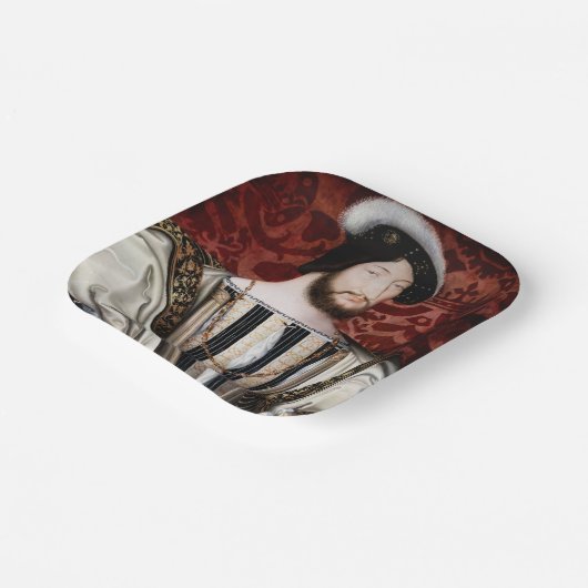 Jean Clouet - Francois I, koning van Frankrijk Papieren Bordje (Gebogen)