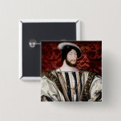 Jean Clouet - Francois I, koning van Frankrijk Vierkante Button 5,1 Cm (Voorkant /achterkant)