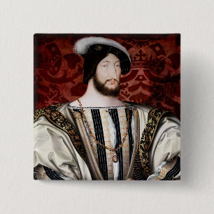Jean Clouet - Francois I, koning van Frankrijk Vierkante Button 5,1 Cm