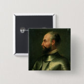 Jean de la Valette Vierkante Button 5,1 Cm (Voorkant /achterkant)